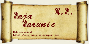 Maja Marunić vizit kartica